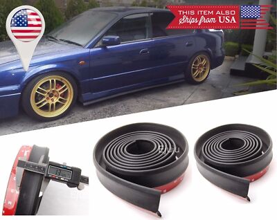 2 x 100'' Black Splitter EZ Fit Side Skirt Bottom Line Lip Extension for Dodge