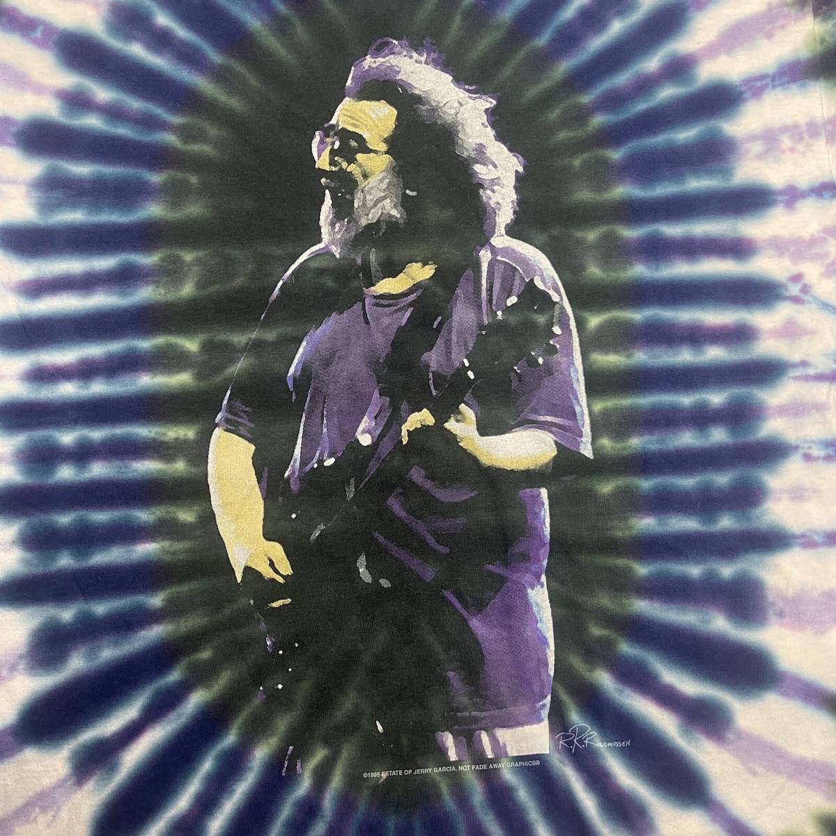 Vintage 90's Jerry Garcia Grateful Dead Tie Dye Tee T Shirt