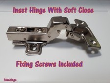 2 x Kitchen Cabinet/Cupboard Concealed 35mm Soft Close Doors Hinges (Inset)