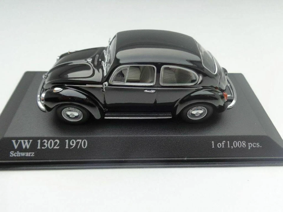 Volkswagen VW Käfer 1302 Modellino 1:43 Minichamps Nero Originale 430055007 - Immagine 2 di 4