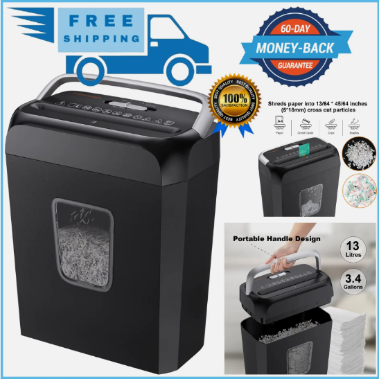 Paper Shredder Cross Cut Commerical Office DVD CD Credit Card Heavy Duty Destroy-image