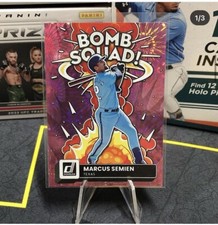2022 Donruss Baseball Marcus Semien Bomb Squad! Pink Fireworks SP #BS-4 Rangers