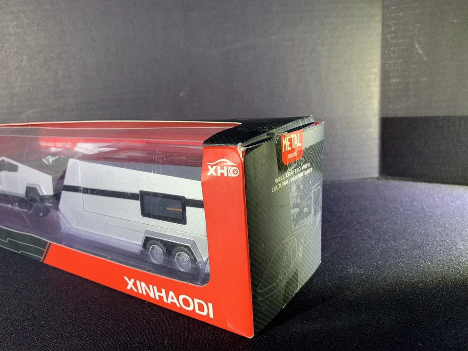 Xinhaodi Tesla Cyber Truck METAL Model with Trailer With Light and Music - Image 3 of 4