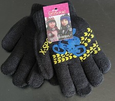 Kids Mittens - Sticky Fingers - Motorcycle Theme - Black 2-5yrs