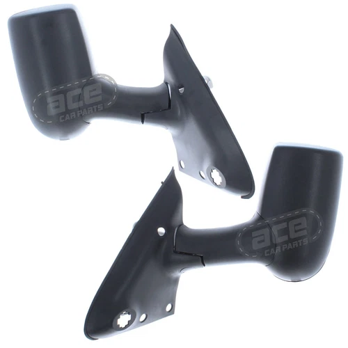 Manual Long Arm Wing Door Mirrors Ford Transit MK6 Mk7 Van 2000-2014 Black Pair