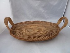 Native American Weave Basket Dish Tray w Handles. Nice Design Approx 14.75" Long