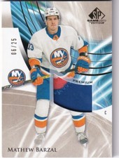 2020-21 UPPER DECK SP GAME USED MATHEW BARZAL PREMIUM GAME USED PATCH /25