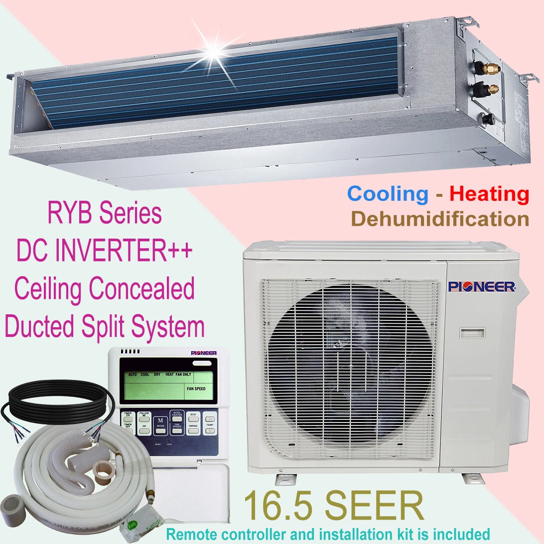 36000 BTU PIONEER Inverter+ Ducted Ceiling Concealed Split Heat Pump +  Inst. Kit 753807439084 | eBay