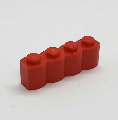 Lego Prototype Red 1x4 Brick Modified with Log Profile Error Test Piece