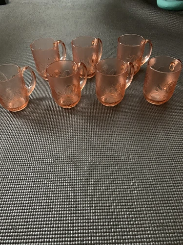 Pink Arcoroc France Coffee Cup Textured Rosaline Lot of 7.