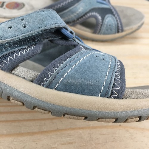 Earth Spirit Sandals Womens 6.5 Slip On Slides Blue Gray Leather Open Toe Casual - Picture 6 of 18