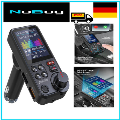 Nulaxy KM30 Bluetooth Autoadapter Farbbildschirm Freisprechen QC3 Lade