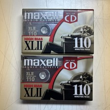2 New Maxell XLII High Bias Audio Cassette Blank Tape 100 Minutes Pack Of 2