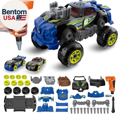 3-In-1 Building Car for Boys Ages 3+, Take Apart Car with Electric Drill, 43 Pcs