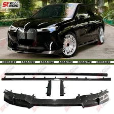 For BMW iX M60 2023-25 Carbon Fiber Front Rear Lip Side Skirts Spoiler Body Kits