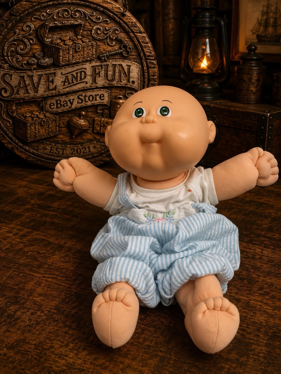 VINTAGE Cabbage Patch Kid Premie Baby GREEN EYES