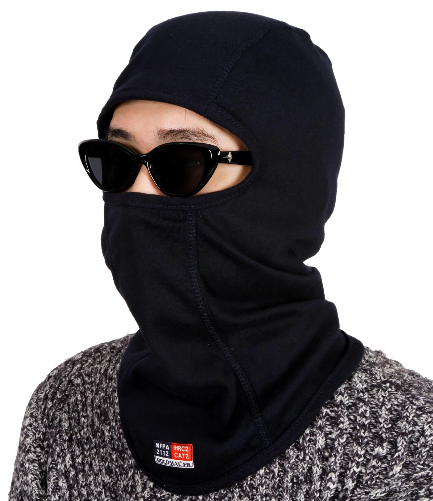 BOCOMAL FR Balaclava Face Mask 7oz Flame Resistant Covering One Size, Navy