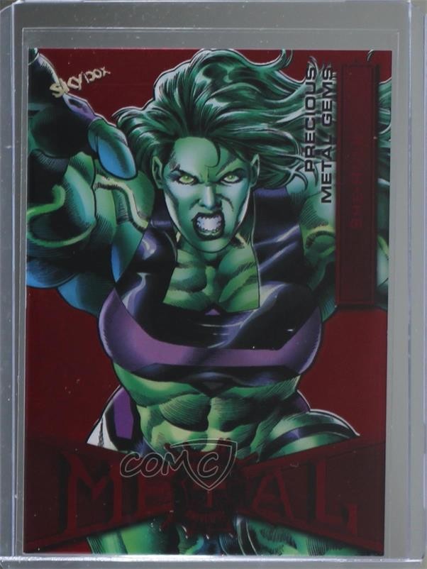 2022 Upper Deck Marvel Metal Universe Spider-Man PMG Red /100 She-Hulk #77 17ry