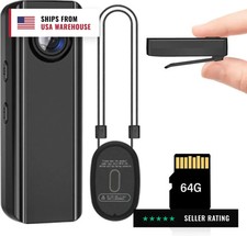 Mini Body Camera 64GB, 4K 30FPS Action POV Camcorder, Wearable Body Worn Cam wit