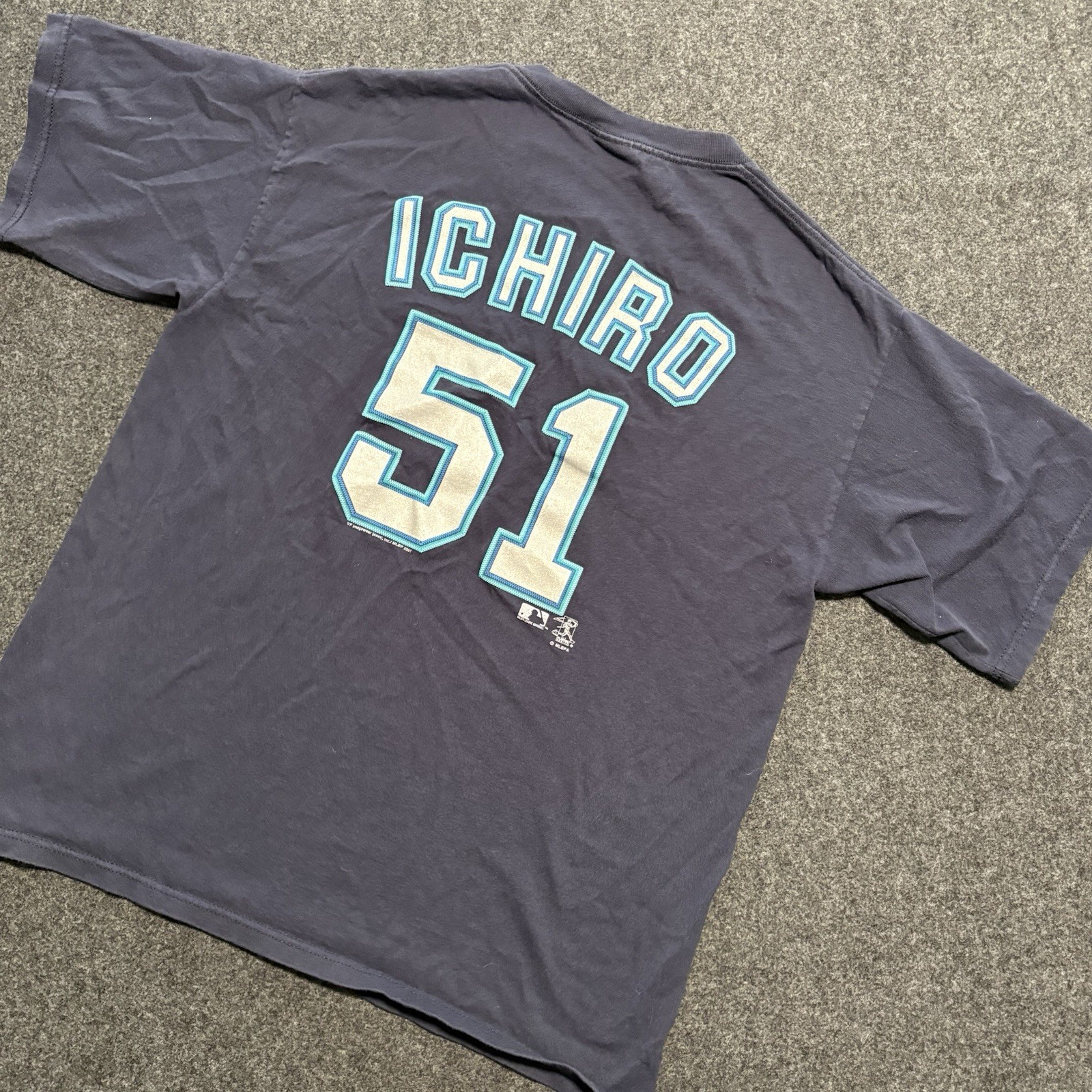 Vtg Ichiro Suzuki Embroidered Lee Sports Seattle Mariners Tee Shirt Mens Large