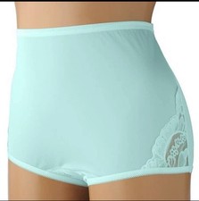 Vanity Fair Lace Nouveau 100 Nylon Full-Cut Azure Mist Brief Size 8