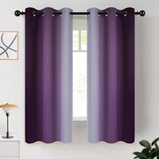 COSVIYA Curtains & Drapes Room Darkening Ombre Curtains 63 inch Length,Grommet