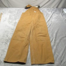 Carhartt Youth Bibs 12 Brown Duck Canvas Overalls Workwear Double Knee 30x24.5