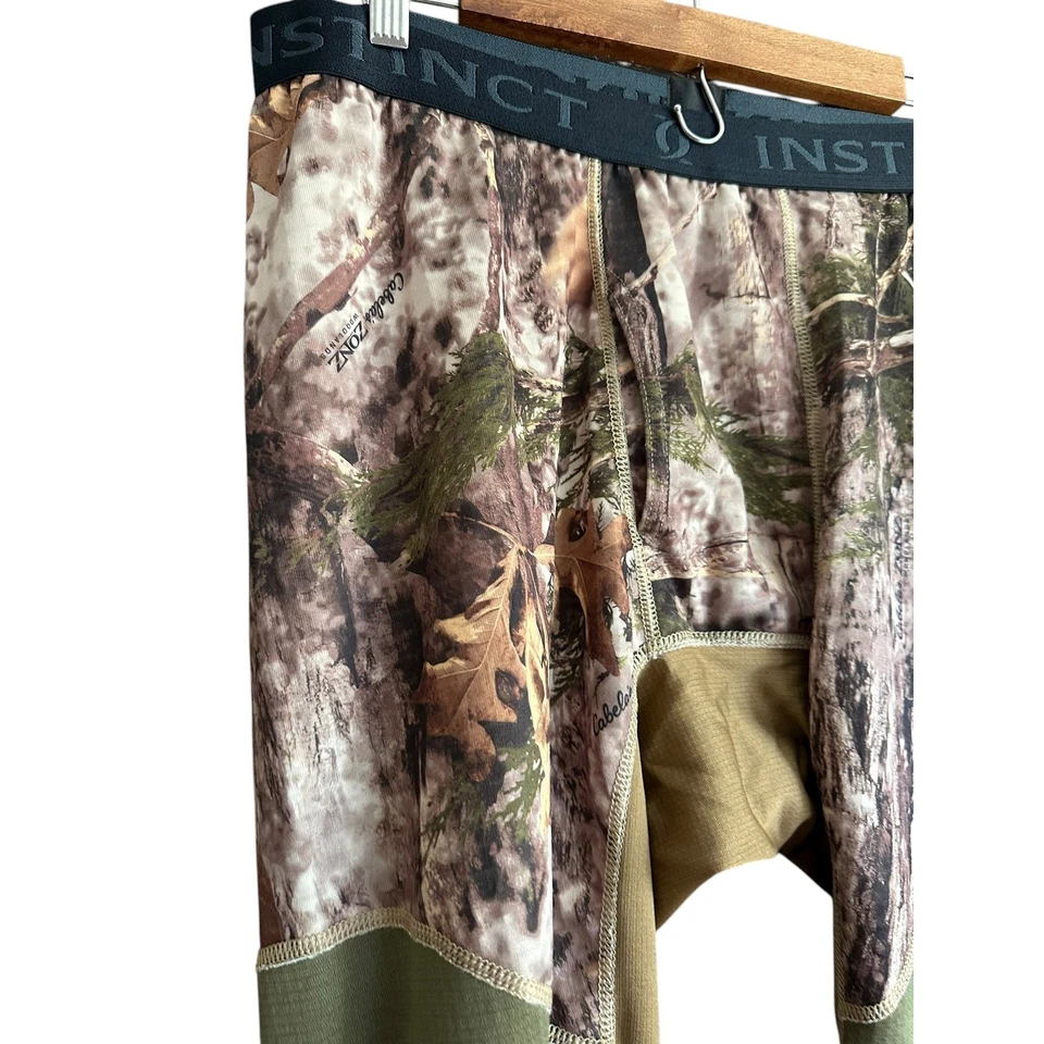 Cabelas Instinct Mens L/G Camo Thermal Base Layer Bottoms Hunting - Image 3 of 4