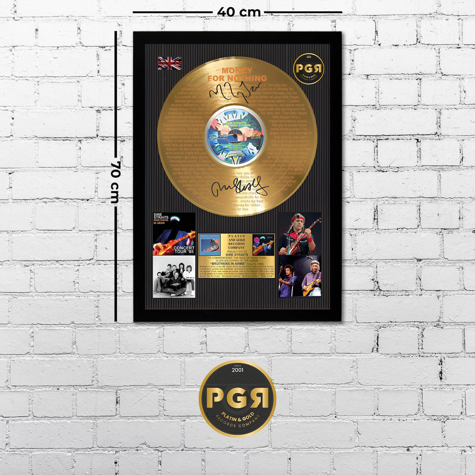 Gold Plated LP Vinyl - Dire Straits - Memorabilia Music Gift | PGR