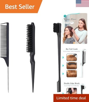 Hair Styling Brush Set - Slick Back Comb, Edge Control Brush, Rat Tail Comb f...