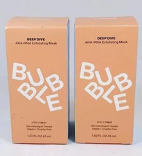 2 PACK Bubble Skincare Deep Dive AHA + PHA Exfoliating Mask - Gentle Facial