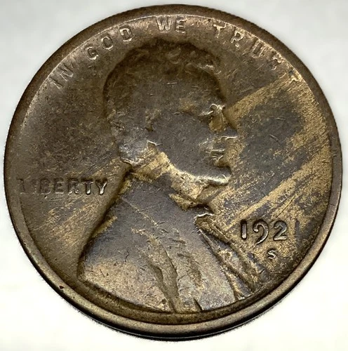 1921-S Lincoln Wheat Cent Penny VG Very Good | Better Date | Actual Coin - 2538