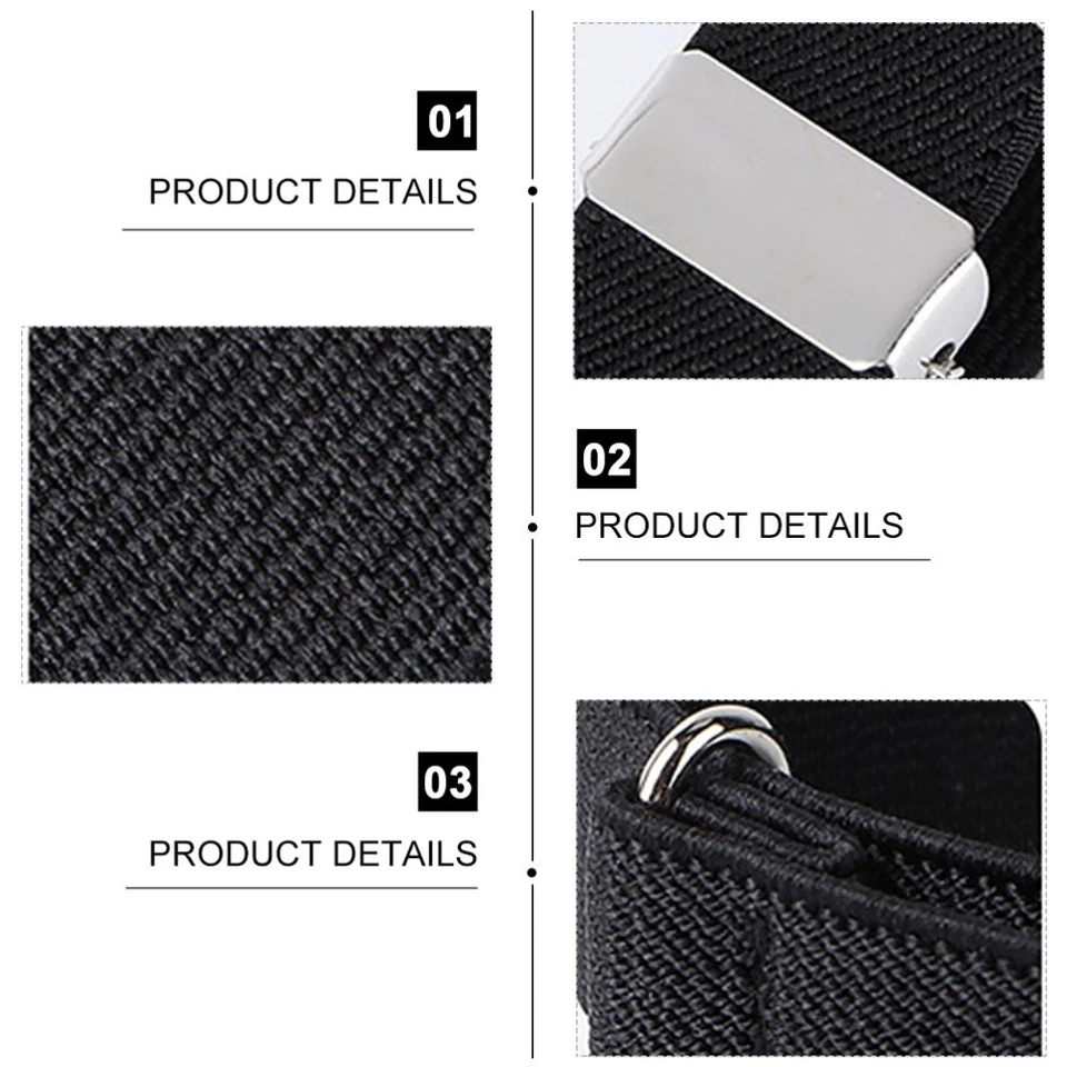  2 Pairs Elastic Straps Shirt Sleeve Holders Women Adjustable Garters - Immagine 2 di 4