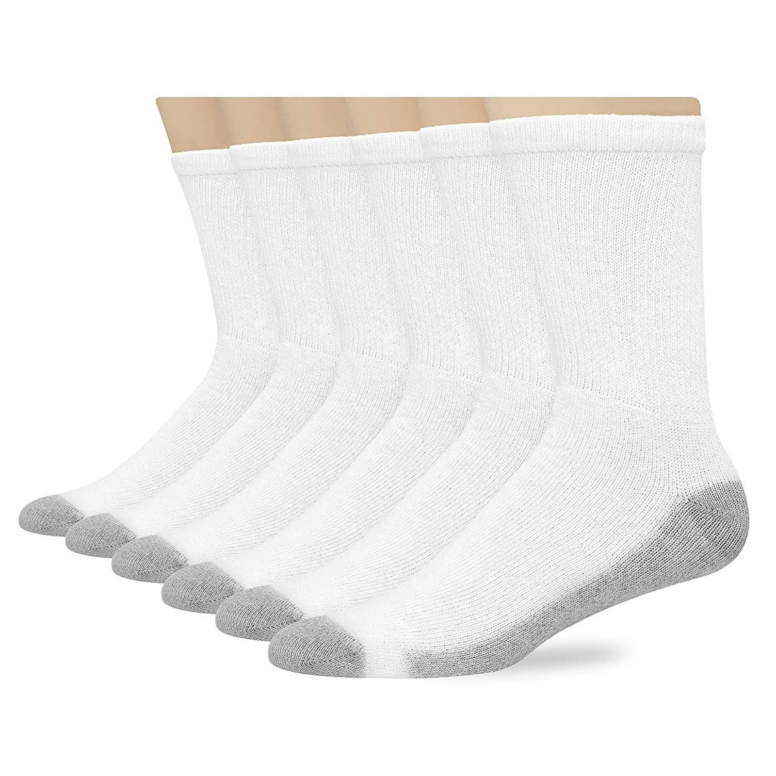 Hanes Men's white Crew Socks shoe size 6-12 6 pair