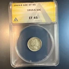 1915-S Barber Dime ANACS XF45