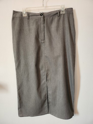 Ladies New Look Long Grey Pencil Skirt With Front Split Size 16 Business Work - Picture 1 of 5