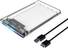 2.5" Transparent USB 3.0 to Sata HDD Case Tool Free 5Gbps Drive Enclosure Caddy