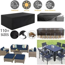 Waterproof Garden Patio Outdoor Furniture Sofa Couch Chair Table Cover Black