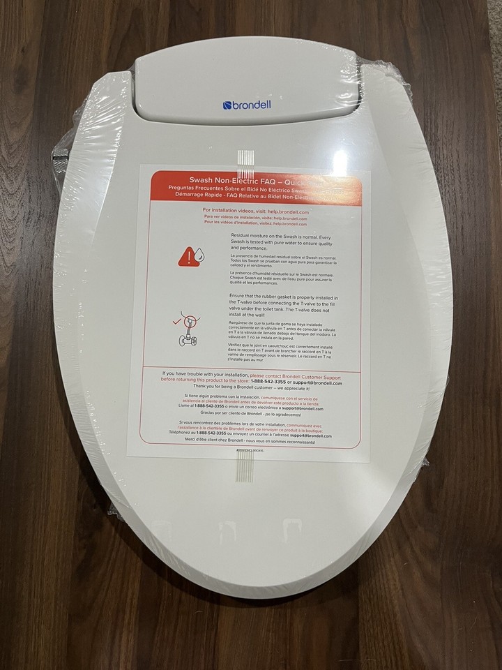 Brondell Bidet Toilet Seat NonElectric Swash Ecoseat, Fits Elongated
