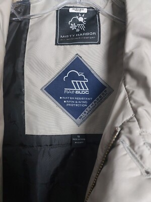 ポケット Misty Harbor Men's 1XL Rain Water Wind Coat Jacket Z Full Zip or