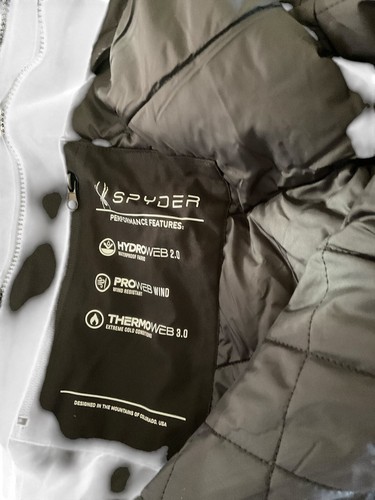 Spyder isolierte 4-in-1 Ski Snowboard Jacke Mantel schwarz weiß Größe Large - Bild 9 von 20