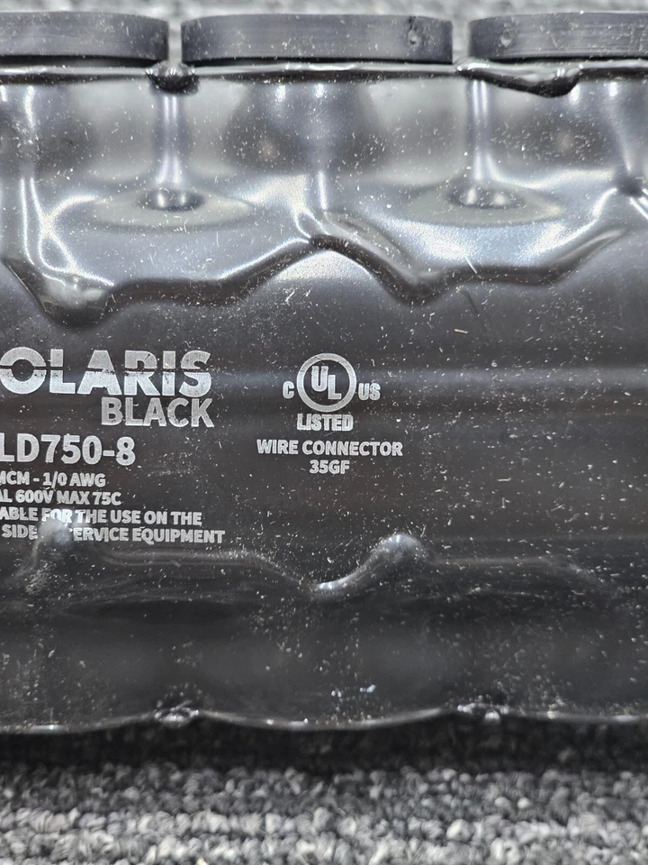 Polaris IPLD750-8 8-Port Black Multi-Tap Pre-Insulated Connector 750 MCM–1/0 AWG - Image 2 of 4