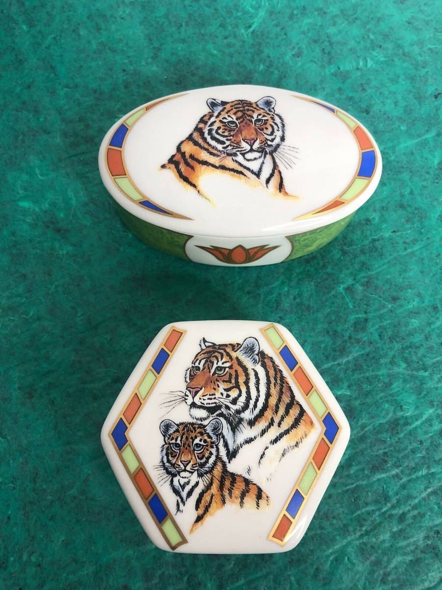 Lynn Chase Tiger Raj 1994 Porcelain Trinket Boxes | eBay