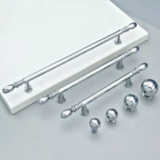 Silver Chrome Cabinet Pull Handle Modern Kitchen Knob Cupboard Handle