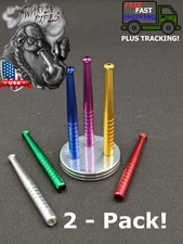 2 Pack: 3" One Hitter Tobacco Smoking Pipe Metal Baseball Bat