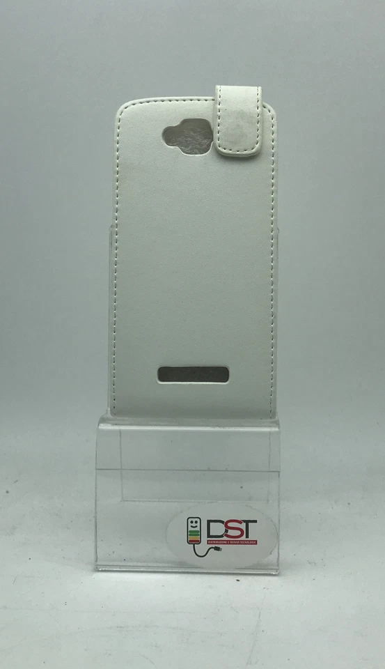 Cover Case FLIP Verticale per Alcatel Pop C7 Bianca Pelle - Immagine 3 di 4