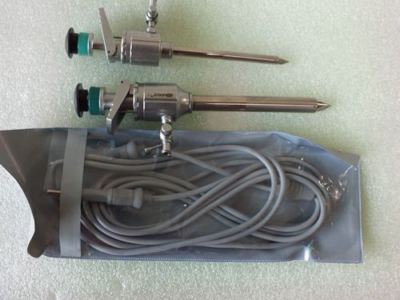 2 Pieces Laparoscopic Gynecology Trocar Cannula 10mm/5mm & Bipolar Cable 