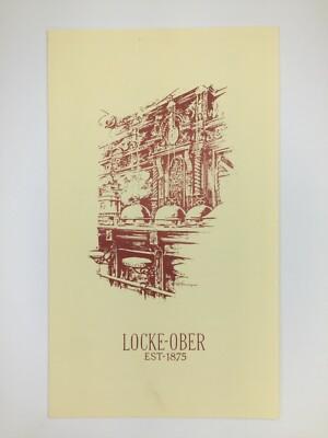 Vintage Drink Menu - Locke-Ober Restaurant Winter Place Boston Massachusetts