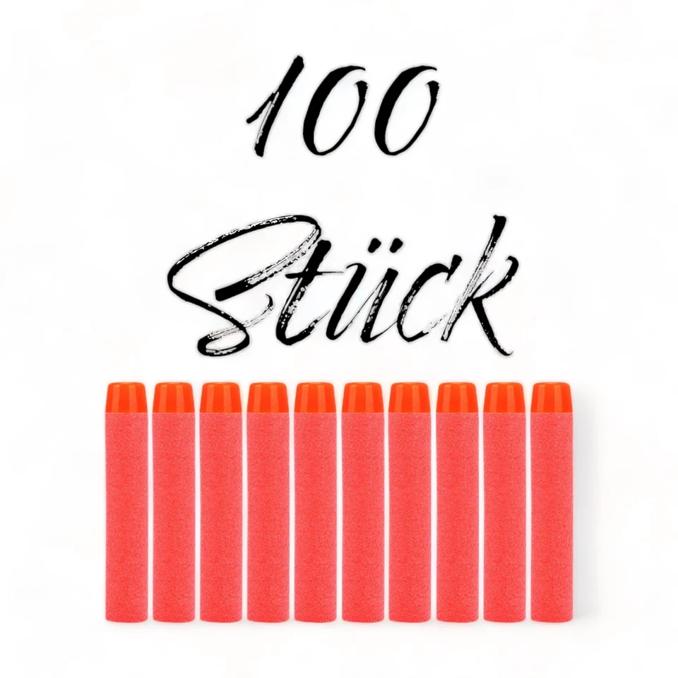 HAPPYHOURHERO Nerf Pfeile| Nerf Zubehör | Nachfüllset | Soft Pfeile 100 | Rot