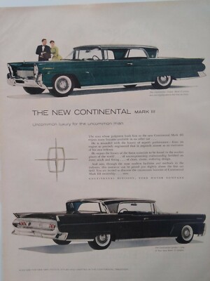Lincoln Continental Print Ad Original Vintage 1950s Mark III Landau Coupe Wesson